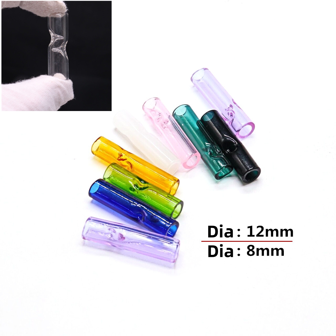 Accessories For Vaping - 4PCS Runde mund Glas Zigaretten roll