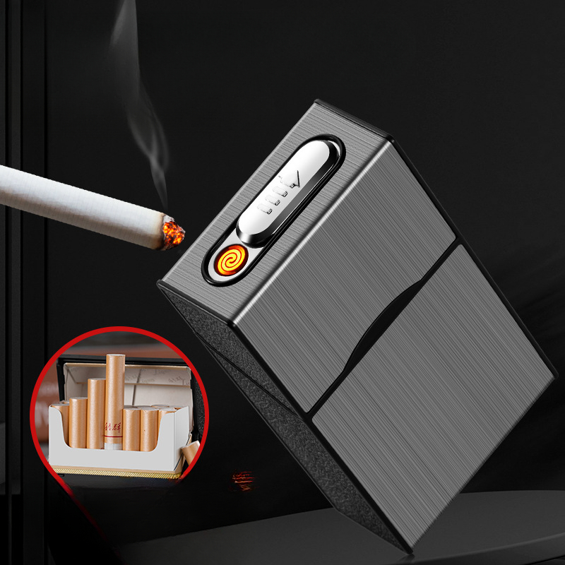 Accessories For Vaping - 2-in-1-20-Zigarettenetui, Feuerzeugetui, USB wiederaufladbar, elektronisches Gehäuse,